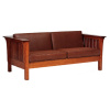 Quarter Sawn Leather Oak Mission Craftsman Sofa